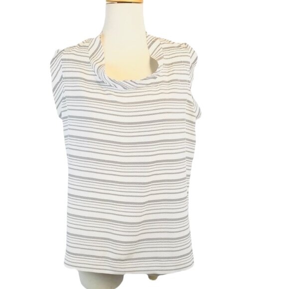 Cabi Womens Striped Sleeveless Top Size S White & Black - Picture 3 of 10